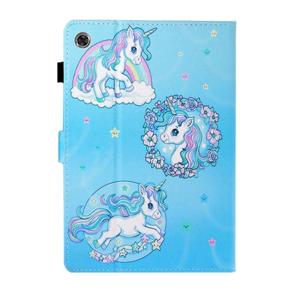 For Samsung Galaxy Tab A8 10.5 2021 Coloured Drawing Stitching Leather Tablet Case(Unicorn) by bashfashion