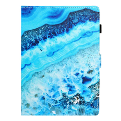 For Samsung Galaxy Tab A8 10.5 2021 Coloured Drawing Stitching Leather Tablet Case(Blue Marble) by bashfashion