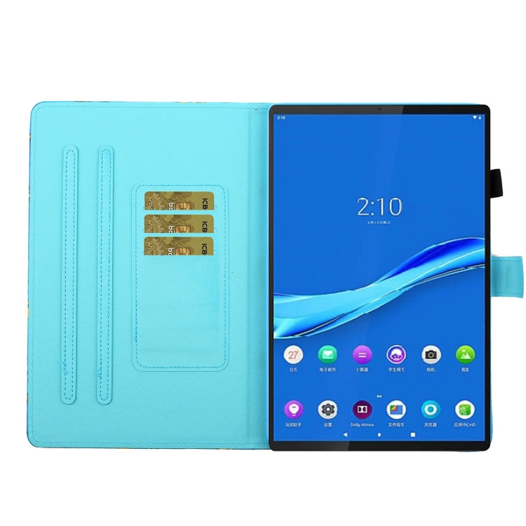 For Samsung Galaxy Tab A8 10.5 2021 Coloured Drawing Stitching Leather Tablet Case(Blue Marble) by bashfashion