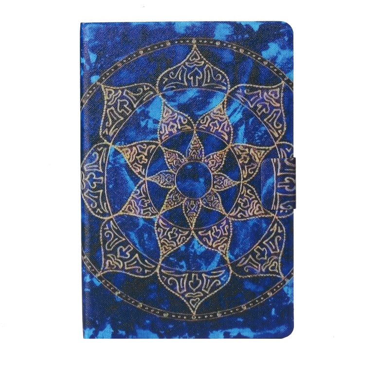 For Samsung Galaxy Tab A8 10.5 2021 Voltage Texture Coloured Drawing Pattern Leather Tablet Case(Blue Mandala) by bashfashion