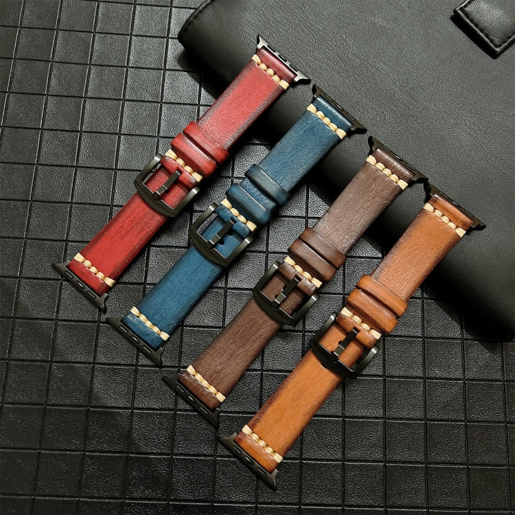 Genuine Leather Watch Band For Apple Watch Series 9&8&7 41mm / SE 3&SE 2&6&SE&5&4 40mm / 3&2&1 38mm(Grey) by bashfashion
