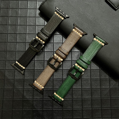 Genuine Leather Watch Band For Apple Watch Series 9&8&7 41mm / SE 3&SE 2&6&SE&5&4 40mm / 3&2&1 38mm(Brown) by bashfashion