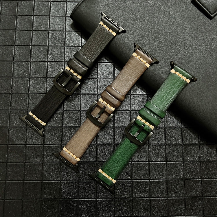 Genuine Leather Watch Band For Apple Watch Ultra 49mm&Watch Ultra 2 49mm / Series 9&8&7 45mm / SE 3&SE 2&6&SE&5&4 44mm / 3&2&1 42mm(Coffee) by bashfashion