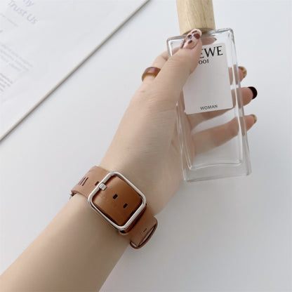 Genuine Leather Nylon Watch Band For Apple Watch Series 9&8&7 41mm / SE 3&SE 2&6&SE&5&4 40mm / 3&2&1 38mm(Brown) by bashfashion