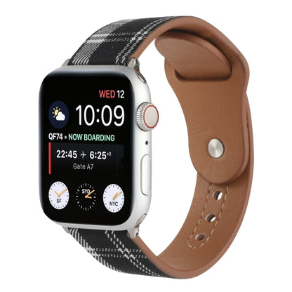 Cloth Texture Sports Leather Watch Band For Apple Watch Series 9&8&7 41mm / SE 3&SE 2&6&SE&5&4 40mm / 3&2&1 38mm(1) by bashfashion