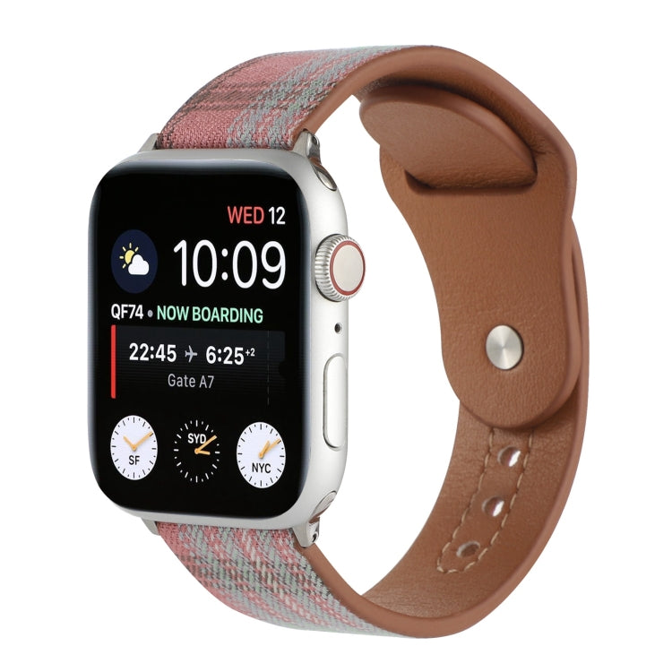Cloth Texture Sports Leather Watch Band For Apple Watch Series 9&8&7 41mm / SE 3&SE 2&6&SE&5&4 40mm / 3&2&1 38mm(3) by bashfashion