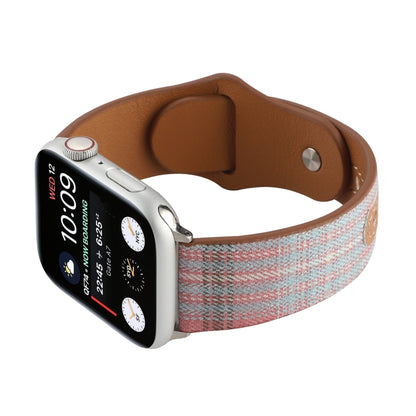 Cloth Texture Sports Leather Watch Band For Apple Watch Series 9&8&7 41mm / SE 3&SE 2&6&SE&5&4 40mm / 3&2&1 38mm(3) by bashfashion