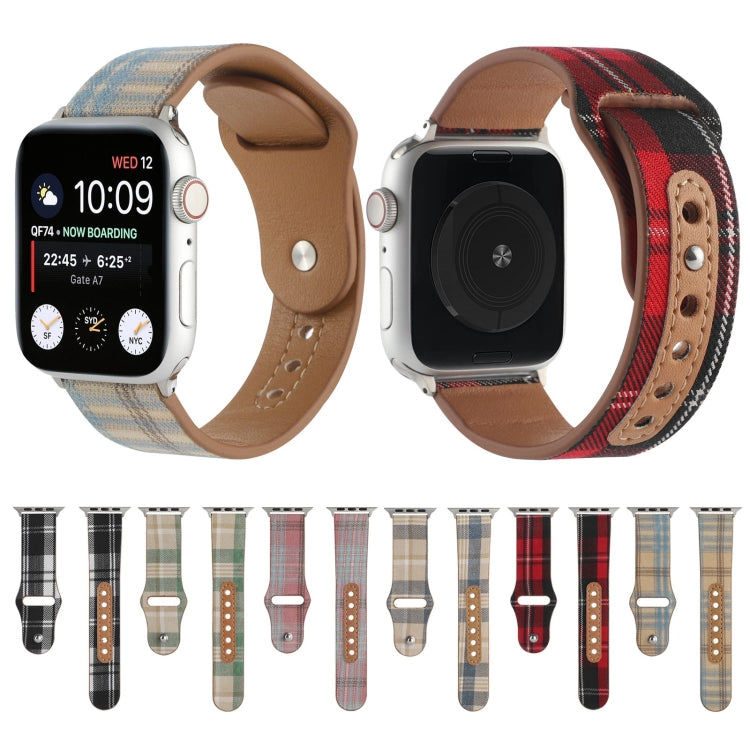 Cloth Texture Sports Leather Watch Band For Apple Watch Series 9&8&7 41mm / SE 3&SE 2&6&SE&5&4 40mm / 3&2&1 38mm(1) by bashfashion