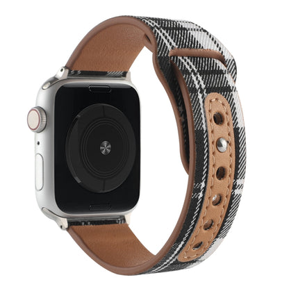 Cloth Texture Sports Leather Watch Band For Apple Watch Ultra 49mm&Watch Ultra 2 49mm / Series 9&8&7 45mm / SE 3&SE 2&6&SE&5&4 44mm / 3&2&1 42mm(1) by bashfashion