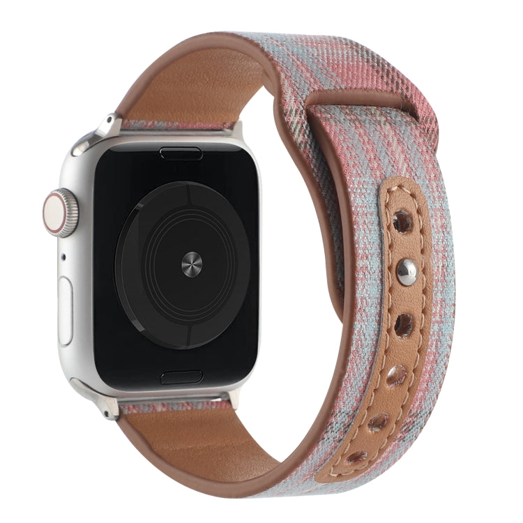 Cloth Texture Sports Leather Watch Band For Apple Watch Ultra 49mm&Watch Ultra 2 49mm / Series 9&8&7 45mm / SE 3&SE 2&6&SE&5&4 44mm / 3&2&1 42mm(3) by bashfashion