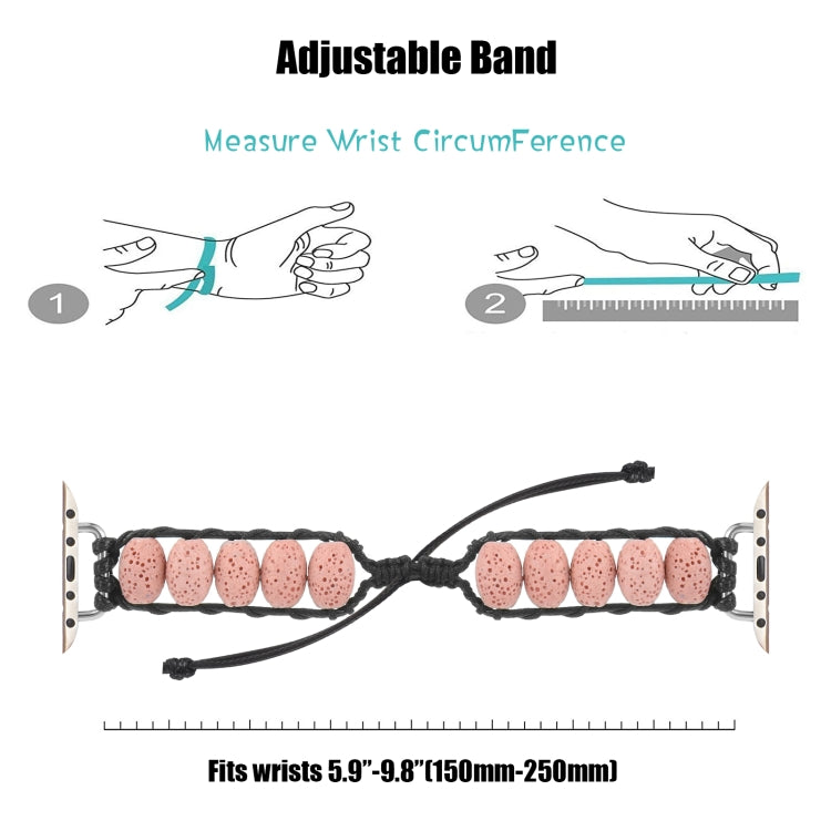 Volcanic Stone Watch Band For Apple Watch Series 9&8&7 41mm / SE 3&SE 2&6&SE&5&4 40mm / 3&2&1 38mm(Pink) by bashfashion