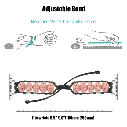 Volcanic Stone Watch Band For Apple Watch Series 9&8&7 41mm / SE 3&SE 2&6&SE&5&4 40mm / 3&2&1 38mm(Pink) by bashfashion