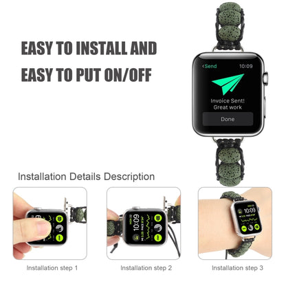 Volcanic Stone Watch Band For Apple Watch Series 9&8&7 41mm / SE 3&SE 2&6&SE&5&4 40mm / 3&2&1 38mm(ArmyGreen) by bashfashion
