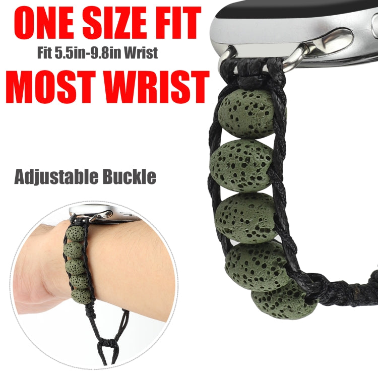 Volcanic Stone Watch Band For Apple Watch Series 9&8&7 41mm / SE 3&SE 2&6&SE&5&4 40mm / 3&2&1 38mm(ArmyGreen) by bashfashion