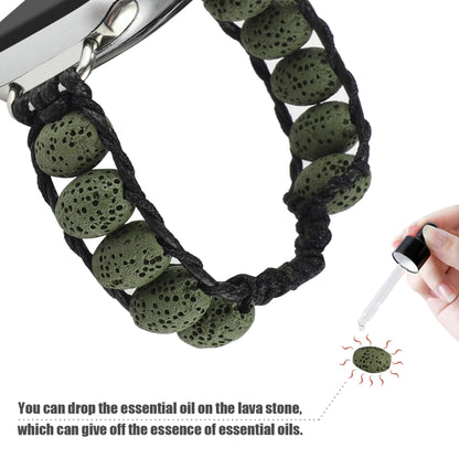 Volcanic Stone Watch Band For Apple Watch Series 9&8&7 41mm / SE 3&SE 2&6&SE&5&4 40mm / 3&2&1 38mm(ArmyGreen) by bashfashion