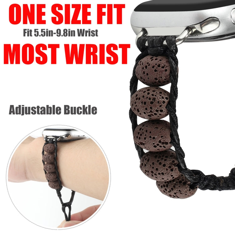 Volcanic Stone Watch Band For Apple Watch Series 9&8&7 41mm / SE 3&SE 2&6&SE&5&4 40mm / 3&2&1 38mm(Dark Brown) by bashfashion