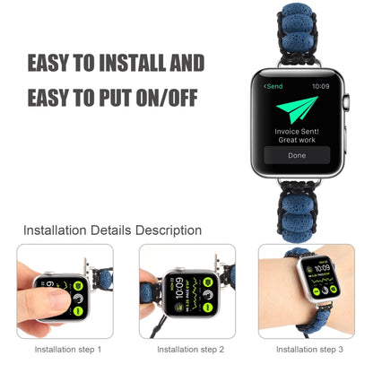 Volcanic Stone Watch Band For Apple Watch Series 9&8&7 41mm / SE 3&SE 2&6&SE&5&4 40mm / 3&2&1 38mm(Dark Blue) by bashfashion