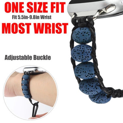 Volcanic Stone Watch Band For Apple Watch Series 9&8&7 41mm / SE 3&SE 2&6&SE&5&4 40mm / 3&2&1 38mm(Dark Blue) by bashfashion