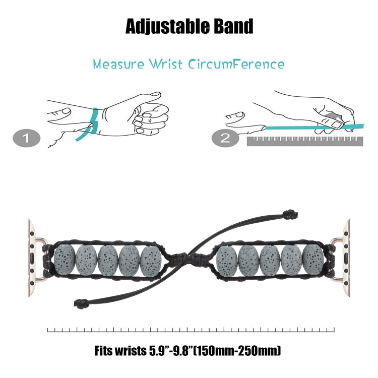 Volcanic Stone Watch Band For Apple Watch Series 9&8&7 41mm / SE 3&SE 2&6&SE&5&4 40mm / 3&2&1 38mm(Grey) by bashfashion