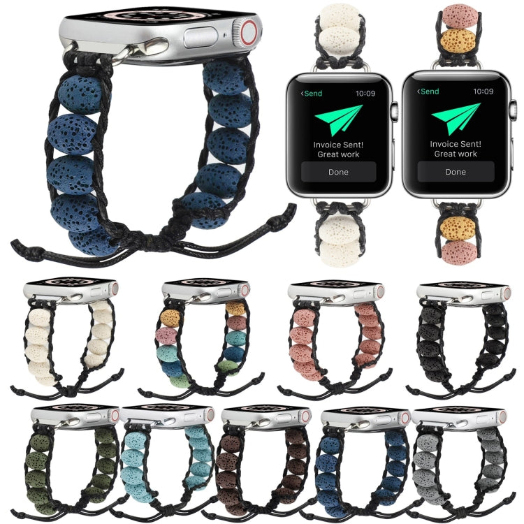 Volcanic Stone Watch Band For Apple Watch Series 9&8&7 41mm / SE 3&SE 2&6&SE&5&4 40mm / 3&2&1 38mm(Dark Blue) by bashfashion