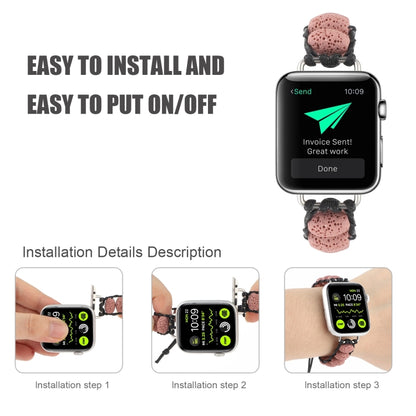 Volcanic Stone Watch Band For Apple Watch Ultra 49mm&Watch Ultra 2 49mm / Series 9&8&7 45mm / SE 3&SE 2&6&SE&5&4 44mm / 3&2&1 42mm(Pink) by bashfashion