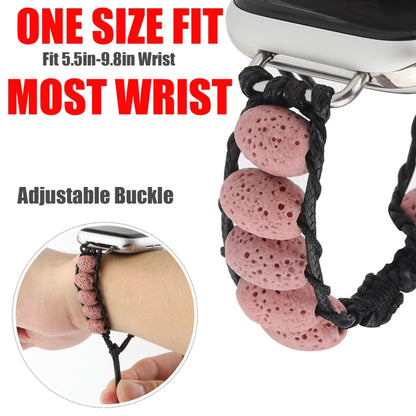 Volcanic Stone Watch Band For Apple Watch Ultra 49mm&Watch Ultra 2 49mm / Series 9&8&7 45mm / SE 3&SE 2&6&SE&5&4 44mm / 3&2&1 42mm(Pink) by bashfashion