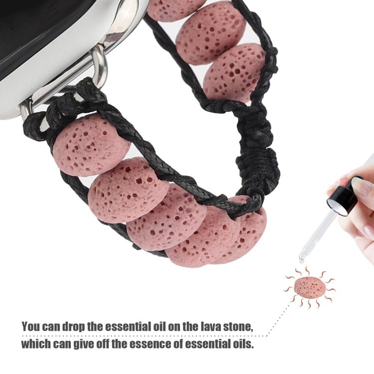 Volcanic Stone Watch Band For Apple Watch Ultra 49mm&Watch Ultra 2 49mm / Series 9&8&7 45mm / SE 3&SE 2&6&SE&5&4 44mm / 3&2&1 42mm(Pink) by bashfashion