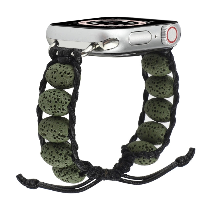 Volcanic Stone Watch Band For Apple Watch Ultra 49mm&Watch Ultra 2 49mm / Series 9&8&7 45mm / SE 3&SE 2&6&SE&5&4 44mm / 3&2&1 42mm(ArmyGreen) by bashfashion