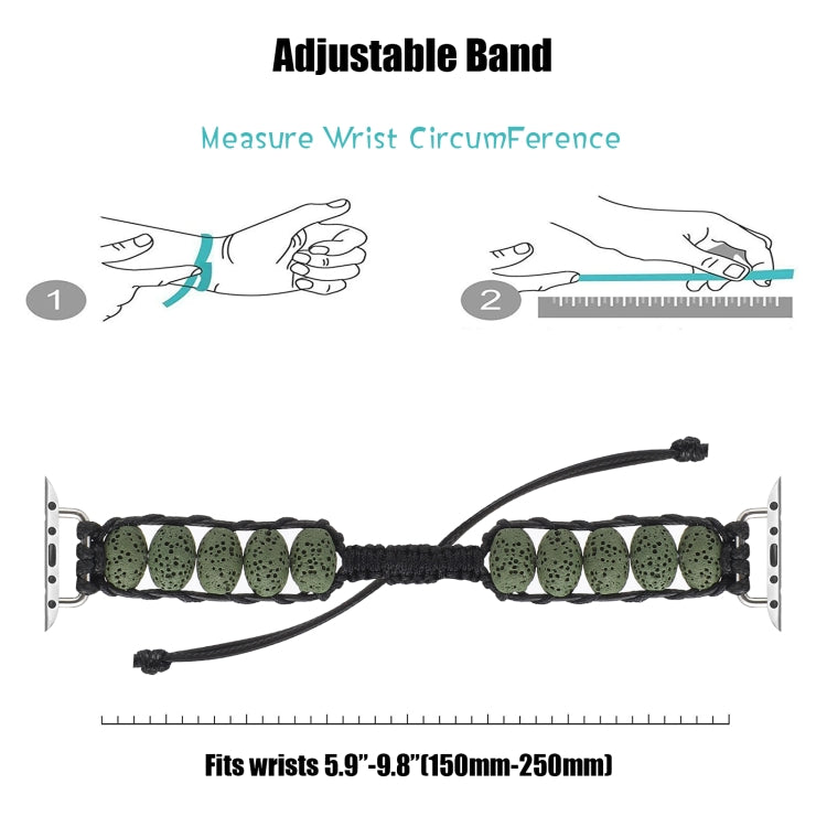Volcanic Stone Watch Band For Apple Watch Ultra 49mm&Watch Ultra 2 49mm / Series 9&8&7 45mm / SE 3&SE 2&6&SE&5&4 44mm / 3&2&1 42mm(ArmyGreen) by bashfashion