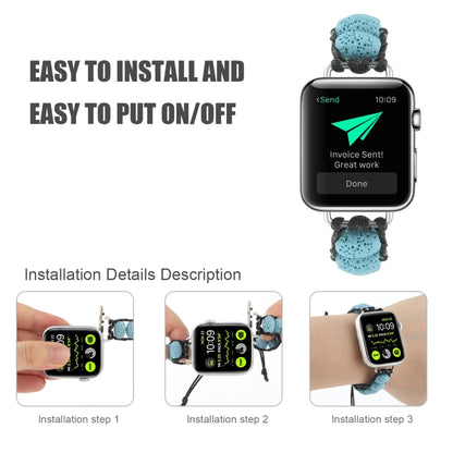 Volcanic Stone Watch Band For Apple Watch Ultra 49mm&Watch Ultra 2 49mm / Series 9&8&7 45mm / SE 3&SE 2&6&SE&5&4 44mm / 3&2&1 42mm(Blue) by bashfashion