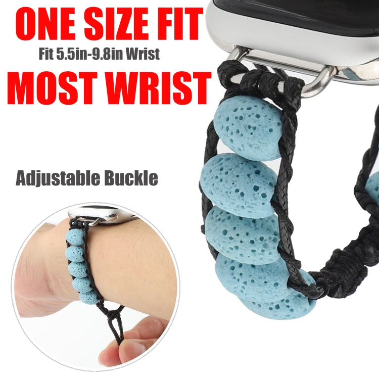 Volcanic Stone Watch Band For Apple Watch Ultra 49mm&Watch Ultra 2 49mm / Series 9&8&7 45mm / SE 3&SE 2&6&SE&5&4 44mm / 3&2&1 42mm(Blue) by bashfashion