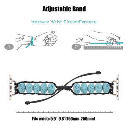 Volcanic Stone Watch Band For Apple Watch Ultra 49mm&Watch Ultra 2 49mm / Series 9&8&7 45mm / SE 3&SE 2&6&SE&5&4 44mm / 3&2&1 42mm(Blue) by bashfashion