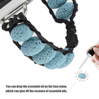 Volcanic Stone Watch Band For Apple Watch Ultra 49mm&Watch Ultra 2 49mm / Series 9&8&7 45mm / SE 3&SE 2&6&SE&5&4 44mm / 3&2&1 42mm(Blue) by bashfashion