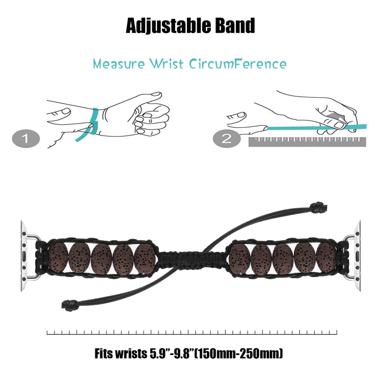 Volcanic Stone Watch Band For Apple Watch Ultra 49mm&Watch Ultra 2 49mm / Series 9&8&7 45mm / SE 3&SE 2&6&SE&5&4 44mm / 3&2&1 42mm(Dark Brown) by bashfashion