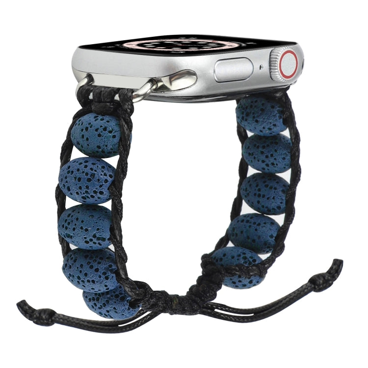 Volcanic Stone Watch Band For Apple Watch Ultra 49mm&Watch Ultra 2 49mm / Series 9&8&7 45mm / SE 3&SE 2&6&SE&5&4 44mm / 3&2&1 42mm(Dark Blue) by bashfashion