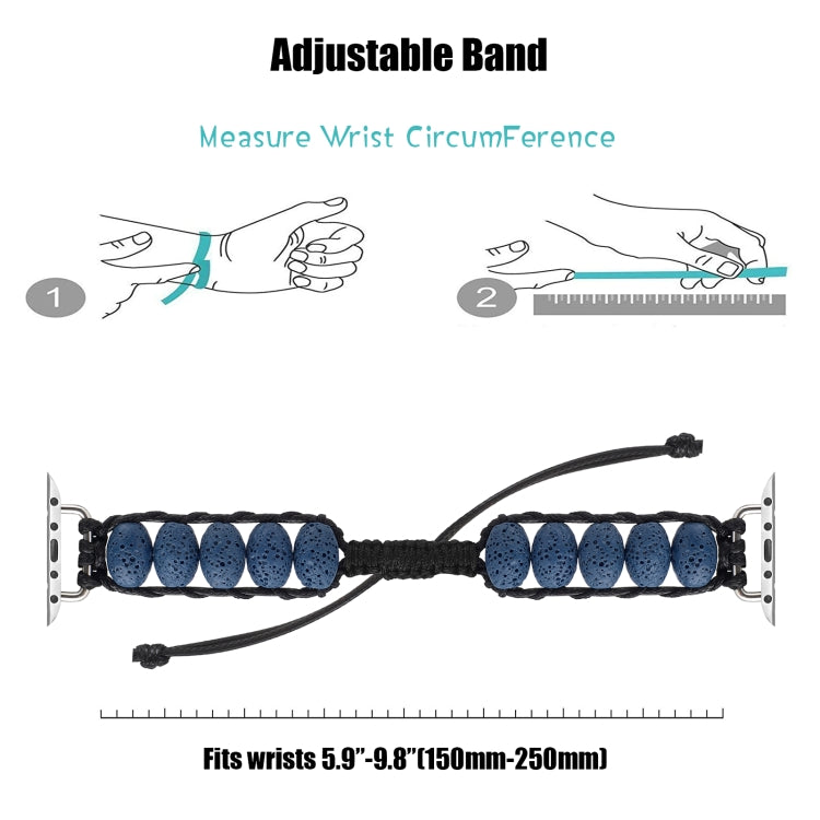Volcanic Stone Watch Band For Apple Watch Ultra 49mm&Watch Ultra 2 49mm / Series 9&8&7 45mm / SE 3&SE 2&6&SE&5&4 44mm / 3&2&1 42mm(Dark Blue) by bashfashion