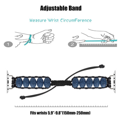 Volcanic Stone Watch Band For Apple Watch Ultra 49mm&Watch Ultra 2 49mm / Series 9&8&7 45mm / SE 3&SE 2&6&SE&5&4 44mm / 3&2&1 42mm(Dark Blue) by bashfashion
