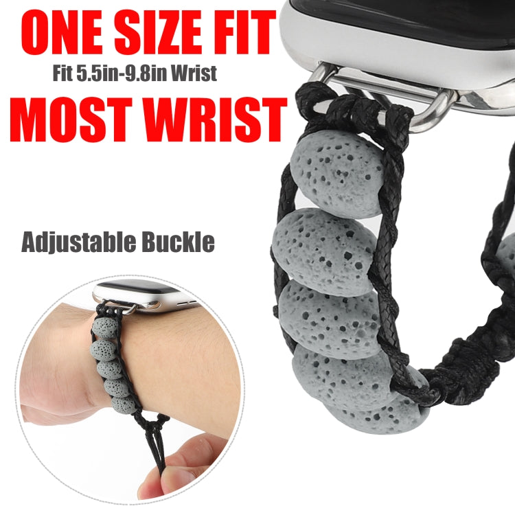Volcanic Stone Watch Band For Apple Watch Ultra 49mm&Watch Ultra 2 49mm / Series 9&8&7 45mm / SE 3&SE 2&6&SE&5&4 44mm / 3&2&1 42mm(Grey) by bashfashion