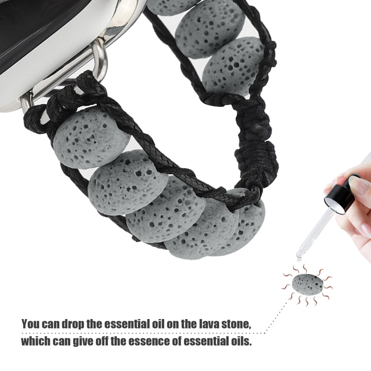 Volcanic Stone Watch Band For Apple Watch Ultra 49mm&Watch Ultra 2 49mm / Series 9&8&7 45mm / SE 3&SE 2&6&SE&5&4 44mm / 3&2&1 42mm(Grey) by bashfashion