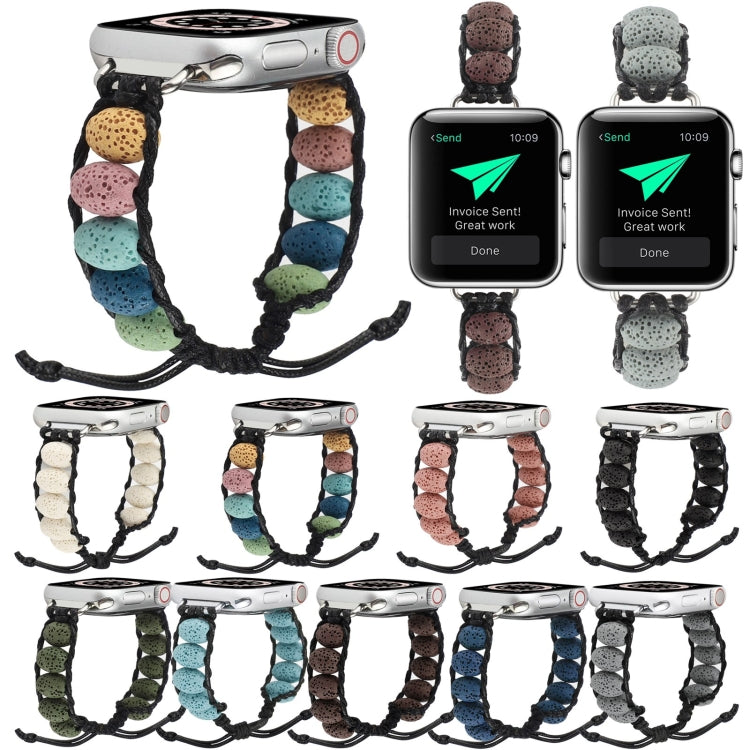 Volcanic Stone Watch Band For Apple Watch Ultra 49mm&Watch Ultra 2 49mm / Series 9&8&7 45mm / SE 3&SE 2&6&SE&5&4 44mm / 3&2&1 42mm(Dark Blue) by bashfashion
