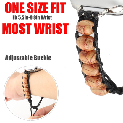 Wooden Bead Watch Band For Apple Watch Ultra 49mm&Watch Ultra 2 49mm / Series 9&8&7 45mm / SE 3&SE 2&6&SE&5&4 44mm / 3&2&1 42mm(Pattern Light Brown) by bashfashion
