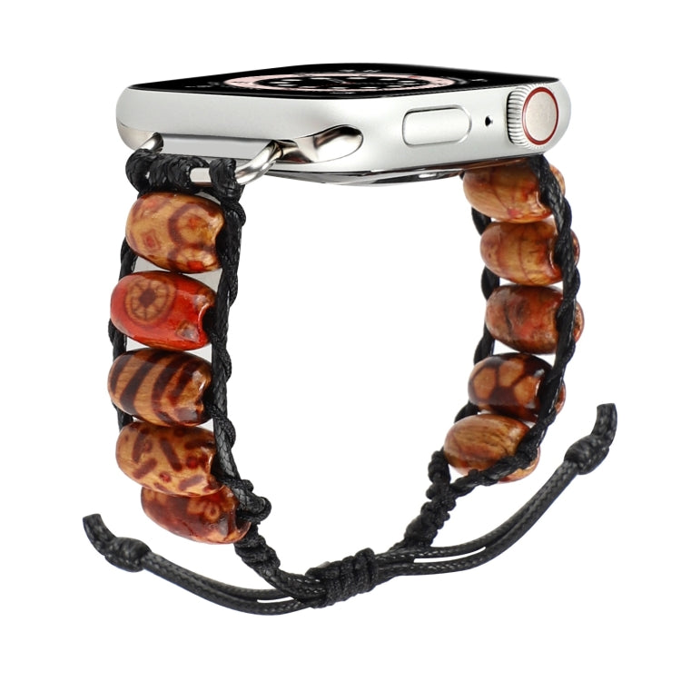 Wooden Bead Watch Band For Apple Watch Ultra 49mm&Watch Ultra 2 49mm / Series 9&8&7 45mm / SE 3&SE 2&6&SE&5&4 44mm / 3&2&1 42mm(Pattern Brown) by bashfashion