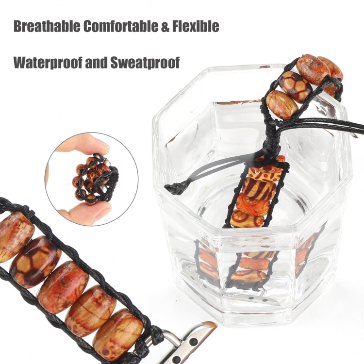 Wooden Bead Watch Band For Apple Watch Ultra 49mm&Watch Ultra 2 49mm / Series 9&8&7 45mm / SE 3&SE 2&6&SE&5&4 44mm / 3&2&1 42mm(Pattern Brown) by bashfashion