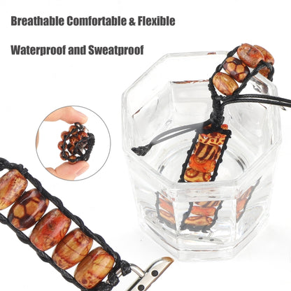 Wooden Bead Watch Band For Apple Watch Ultra 49mm&Watch Ultra 2 49mm / Series 9&8&7 45mm / SE 3&SE 2&6&SE&5&4 44mm / 3&2&1 42mm(Pattern Brown) by bashfashion