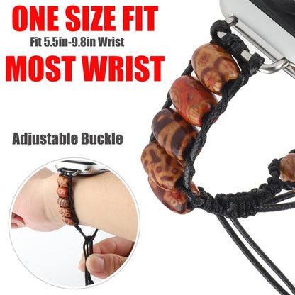 Wooden Bead Watch Band For Apple Watch Ultra 49mm&Watch Ultra 2 49mm / Series 9&8&7 45mm / SE 3&SE 2&6&SE&5&4 44mm / 3&2&1 42mm(Pattern Brown) by bashfashion
