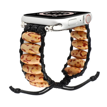 Wooden Bead Watch Band For Apple Watch Ultra 49mm&Watch Ultra 2 49mm / Series 9&8&7 45mm / SE 3&SE 2&6&SE&5&4 44mm / 3&2&1 42mm(Light Leopard Print) by bashfashion