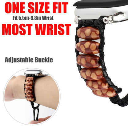 Wooden Bead Watch Band For Apple Watch Ultra 49mm&Watch Ultra 2 49mm / Series 9&8&7 45mm / SE 3&SE 2&6&SE&5&4 44mm / 3&2&1 42mm(Football Pattern) by bashfashion