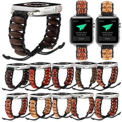 Wooden Bead Watch Band For Apple Watch Ultra 49mm&Watch Ultra 2 49mm / Series 9&8&7 45mm / SE 3&SE 2&6&SE&5&4 44mm / 3&2&1 42mm(Pattern Brown) by bashfashion
