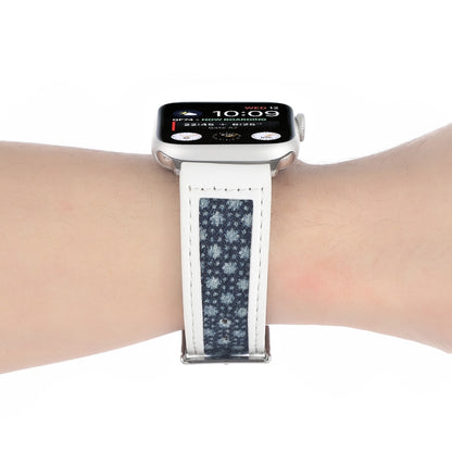 Canvas Leather Watch Band For Apple Watch Series 9&8&7 41mm / SE 3&SE 2&6&SE&5&4 40mm / 3&2&1 38mm(1) by bashfashion