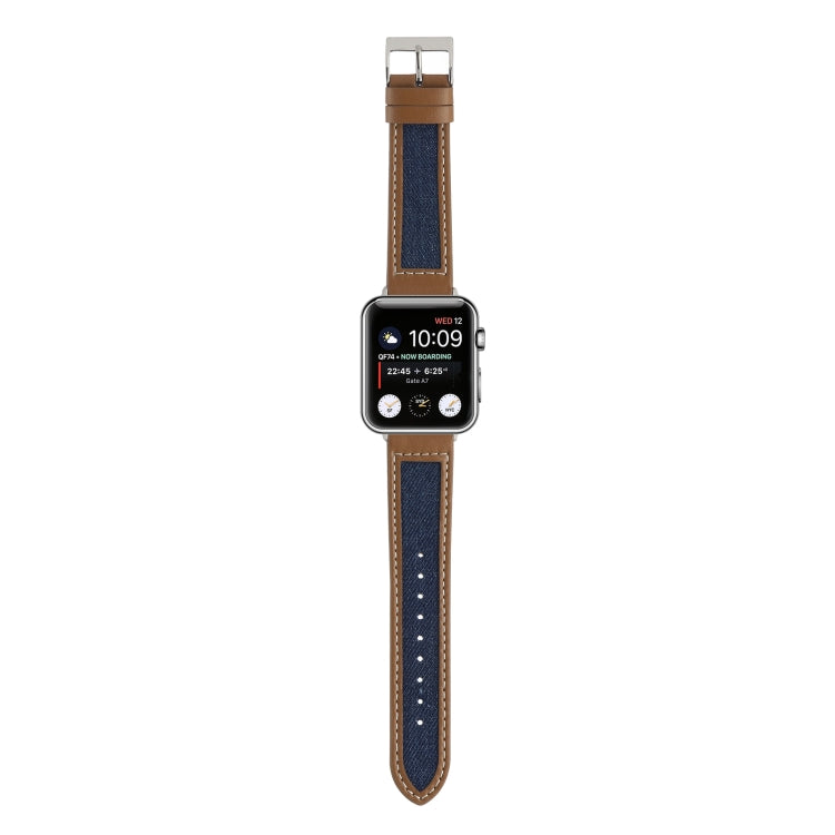Canvas Leather Watch Band For Apple Watch Series 9&8&7 41mm / SE 3&SE 2&6&SE&5&4 40mm / 3&2&1 38mm(2) by bashfashion